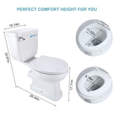 Elongated UP Flush Two-pieces Ceramic Floor-standing Toliet Dreamsani